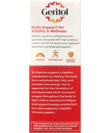 Geritol Liquid Supplement B-Vitamins & Iron 12 Fluid Ounce (Pack of 6) 4 Fl Oz (Pack of 6) - Buy Online on GoSupps.com