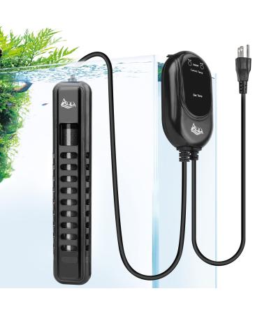 AQQA aquarium heating 100-500W adjustable temperature of digital aquarium heating rod with LED display and external temperature controller diving songs suitable for bed turtles (100W) 100W (for 60-200l)