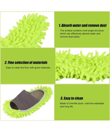 Multifunction Floor Dust Cleaning Slippers Shoes Lazy Mopping Shoes Home Floor Cleaning Micro Fiber Cleaning Shoes Cover Green 1 - Buy Online on GoSupps.com
