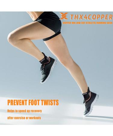 THX4Copper Compression Socks for Plantar Fasciitis - Low Cut Unisex Foot Support for Athletic Running Travel & Cycling - 5 Pairs L Black/Gray - Buy Online on GoSupps.com