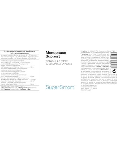Menopause Support - Relieves Hot Flashes - Hormone Balance - Actaea Racemosa Fenugreek and Vitamins B6 and D3 - 60 Vegetarian Capsules - Vegetarian - SuperSmart - Buy Online on GoSupps.com