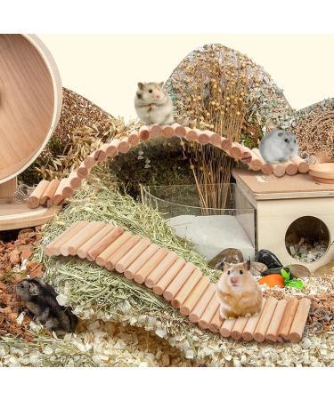 Rat Ladder Bridge Wooden Hamster Climbing Ladder and Swing Small Animal Bendable Fence Climbing Stair Toy Cage Accessories for Bird Parrot Hamsters Chipmunks - Buy Online on GoSupps.com