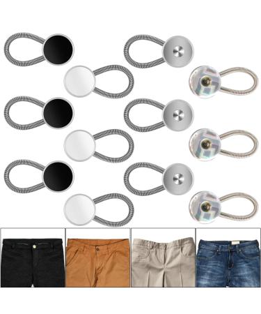 12 PCS Collar Extender Elastic Metal Button Extender for Trousers Shirt Collar Extenders Neck Extenders Waist Extenders for Cuffs Dress Jeans Trousers Coat Suits (4 Colours)