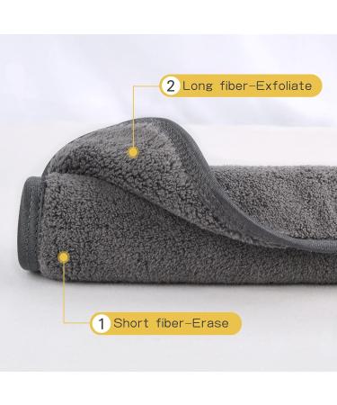 KinHwa Microfibre Face Cloth 6 Pack - Makeup Remover Flannel Cloth 15x30cm - Washable & Ultra Soft Cleansing Cloths - Dark Grey - 6 Count - Buy Online on GoSupps.com