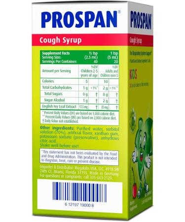 Prospan Kids Cough Syrup + Mucus Relief - Alcohol-Free Non-Drowsy Sugar-Free Ivy Leaf Extract | 100mL - International Shipping Available - Buy Online on GoSupps.com