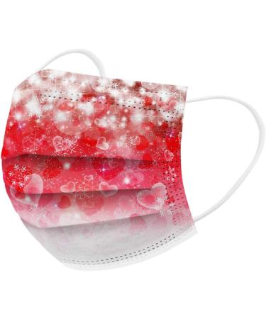 BEIBEIA Adults Valentine's Day Disposable Face_Masks Festival Party 3Ply Breathable Bandanas Cute Funny Balaclava Outdoor Daily Use - Buy Online on GoSupps.com