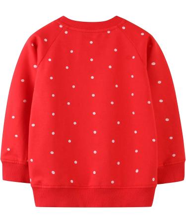 Girls Cotton Sweatshirt | Long Sleeve Casual Jumper | Toddler T Shirt | Ages 1-12 | 9-10 Years | Red - Buy Online on GoSupps.com
