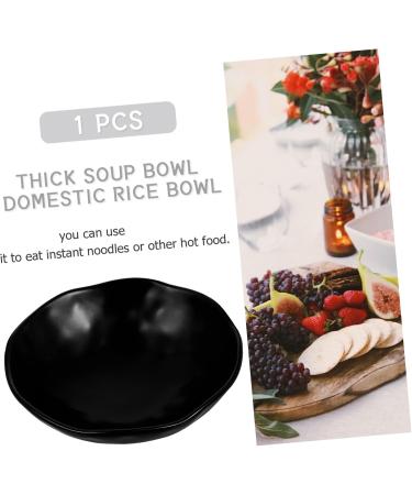 Zerodeko Ceramic Serving Bowls 1pc Practical Noodle Storage Food Resistant Instant Bowl Kitchen Salad Household Gadget Black 20X20CM - Buy Online on GoSupps.com