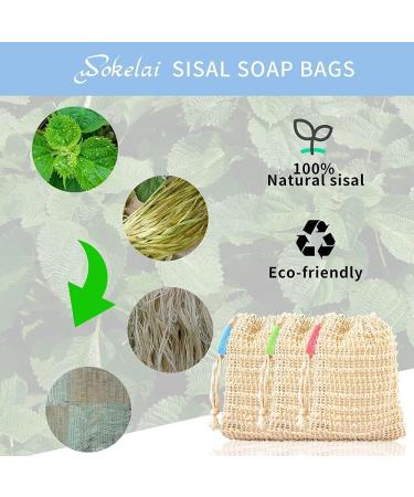 Natural Sisal Soap Bags - 6-Pack | Eco-Friendly Soap Nets & Sacks for Sustainable Body Care - Beige Natural Product - Buy Online on GoSupps.com