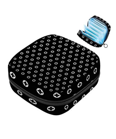 Storage bags for women's bandages black and white portable menstrual pad pocket panty lips tampons women's bandages storage holder for women school office