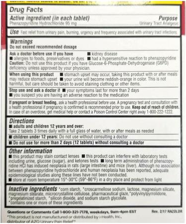 Leader Urinary Pain Relief - Maximum Strength Phenazopyridine 95mg for UTI Pain & Burning - 30 Tablets - Buy Online on GoSupps.com