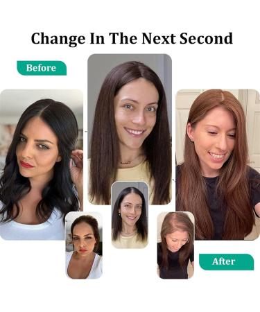 Wavy Wig Hair Topper for Women Human Hair Lace Base Topper 10-18" Brazilian Hair Straight Hairpieces Clip In One Piece Hair Extensions for Thinning Hair Wig Grip (Size:12 inches 30cm Color:6 10x12cm 12 inches 30cm 6 10x12cm - Buy Online on GoSupps.com