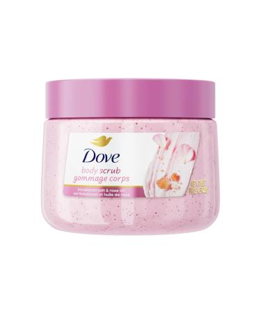 Dove Himalayan Salt & Rose Oil Body Scrub Exfoliates and Deeply Nourishes for Smooth Radiant Skin 15 oz Himalayan Salt & Rose Oil 15 Ounce (Pack of 1)