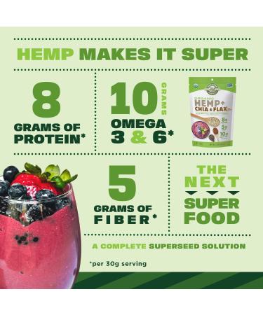 Manitoba Harvest Organic Hemp + Chia & Flax Superseed Blend 7 oz - 8g Protein, 5g Fiber - Vegan, Keto, Paleo - Omega 3 & 6 for Smoothies & Baking - Buy Online on GoSupps.com