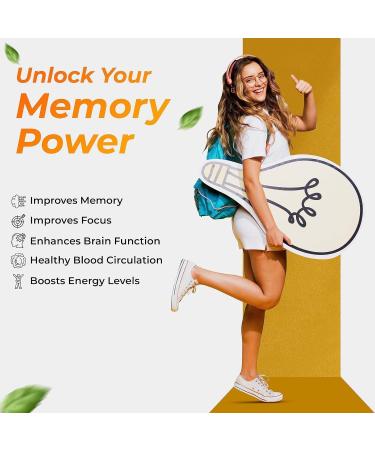 Organics Ginkgo Biloba 120 mg | 60 Veg Capsules | Supports Better Concentration and Memory | for Both Men & Women - Buy Online on GoSupps.com