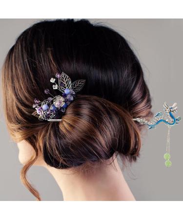 Beaupretty Chinese Hair Stick Metal Hairpin Vintage Hair Stick Chinese Hair Chopstick Dragon Hair Stick Hair Accessories for Women - Buy Online on GoSupps.com