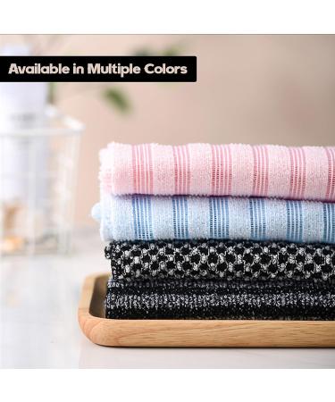 Extra Long Exfoliating Washcloth - Japanese Towel with Dual-Sided Body Scrubber - 100x25cm - Buy Online on GoSupps.com