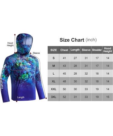 Rodeel UPF 50+ Men's Long Sleeve Performance Fishing Hiking Shirt with UV Neck Gaiter Hoodie - Blue Large - Buy Online on GoSupps.com
