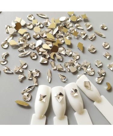 Clear Rhinestone Set - 1728 Round & Multi-Shape Flatback Clear Crystal Stones for Nails, Clothes, Face, Jewelry - 120+ pcs - Buy Online on GoSupps.com