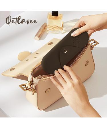 Qetlavee Silicone Makeup Bag & Brush Container Set | Portable Travel Essentials with Magnetic Snap Design (Brown) - Buy Online on GoSupps.com