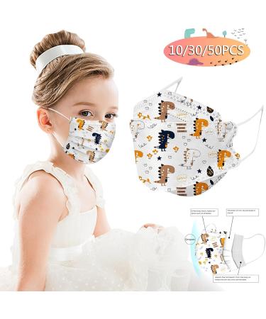 Cartoon Dinosaur Printed Kids Face Cover Disposable Face Covering Cute Halloween Printed 3-Ply Breathable Mouth Cover - Buy Online on GoSupps.com