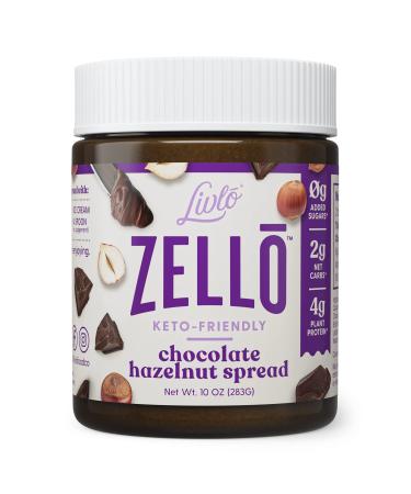 Livlo Zello Keto Chocolate Hazelnut Spread - Keto Dessert with 2g Net Carb Per Serving and No Added Sugar - Rich & Delicious Keto Snack - 10 oz Canister