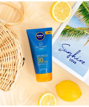 Nivea Sun Protect & Dry Touch Gel Creme LSF 30 - Transparent Sunscreen Tube (175 ml) | Non-Greasy UVA/UVB Protection for All Skin Types - Buy Online on GoSupps.com