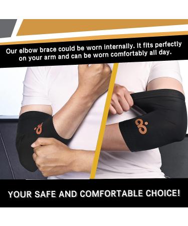 INDEEMAX Copper Elbow Brace Compression Sleeve 1 Pair - Tendonitis & Tennis Elbow Support for Men and Women - Bursitis & Arthritis Pain Relief - Medium - Buy Online on GoSupps.com