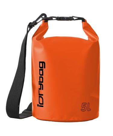 IDRYBAG Waterproof Backpack Dry Bag for Women Men Floating Bag Dry Backpack 2L/5L/10L/15L/20L/30L/40L Dry Bags Waterproof for Kayaking Boating Canoeing Rafting Hiking Camping orange 5L