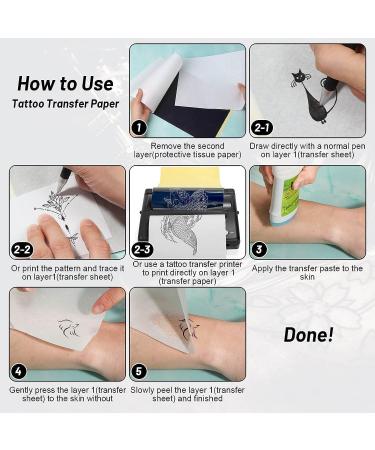 Modacraft Tattoo Practice Skins & Transfer Papers Set - 8 Silicone Fake Skins & 10 Transfer Papers for Beginner and Pro Tattoo Artists - Buy Online on GoSupps.com