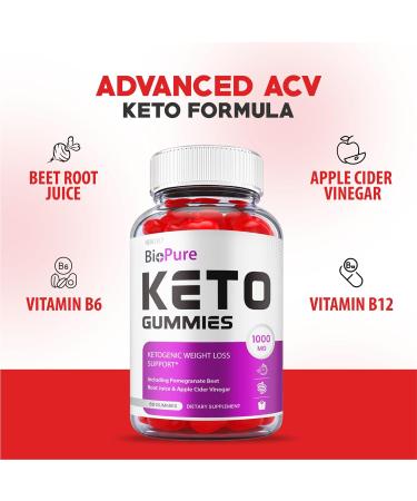 (3 Pack) Bio Pure Keto Gummies - Advanced Weight Loss Formula with ACV and B12 - Vegan Friendly - 180 Gummies - Buy Online on GoSupps.com