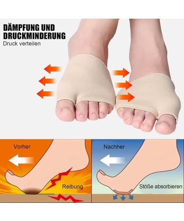 Zakasa Midfoot Cushion & Forefoot Pads - Gel Silicone Football Cushions for Men & Women - Soft Anti-Slip Size L - 1 Pair Skin Color - Buy Online on GoSupps.com