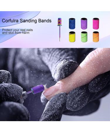 Sanding Bands for Nail Drill - CORFULRA 300pcs 6 Colors Nail Sander Set - Rainbow Mandrel Nail Drill Bit for Acrylic Nails - Buy Online on GoSupps.com