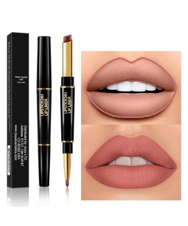 2-in-1 Waterproof Lipstick & Lip Liner - Velvet Matte Makeup 12 Colors Multi-Purpose Blush & Eyeliner - Buy Online on GoSupps.com