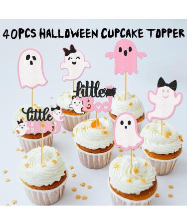 Halloween Cupcake Topper Picks Halloween Pumpkin Bat Spider Web Skull White Ghost Cupcake Decorations for Halloween Birthday Party favor Supplies - Buy Online on GoSupps.com