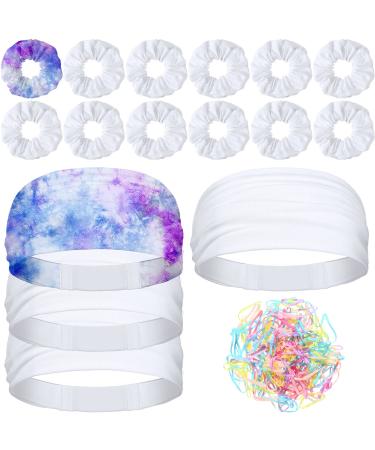 17 Pieces White Scrunchies and Hair Headbands for Tie Dye  Including 12 Pieces Hair Scrunchies  4 Pieces White Headbands Hair Bands  Small Rubber Bands for Tie Dye for Women and Girls - Buy Online on GoSupps.com