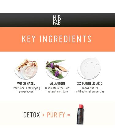 Nip + Fab Charcoal and Mandelic Acid Fix Tonic for Face with Witch Hazel and Allantoin Nourishing Facial Toner 100 ml - Buy Online on GoSupps.com