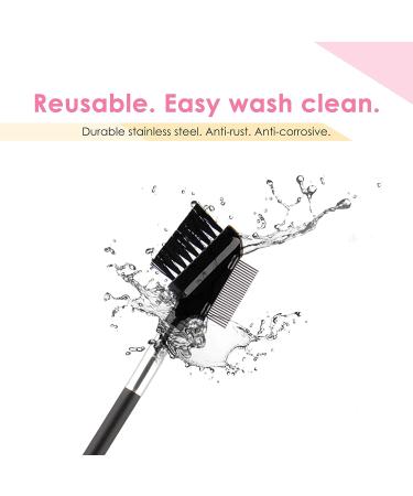 Chrontier Stainless Steel Eyelash & Eyebrow Brush Spoolie Comb for Women - Reusable Dual Mascara Applicator & Makeup Tool - Buy Online on GoSupps.com