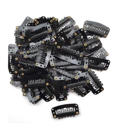TONSEE 40pcs U Shape Iron Align Clips for Feather Hair Extensions Wigs Weft Black