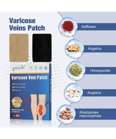 36PCS Varicose Veins Patch-Professional Relief for Varicose Veins in The Legs-Natural Improvement Spider Veins Patch- Strengthen Capillary Health and Improve Blood Circulation - Buy Online on GoSupps.com