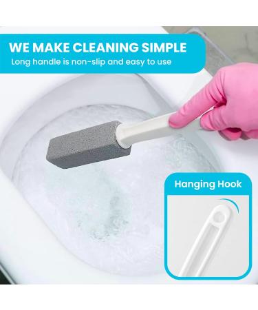 Simple Life Pumice Stone Toilet Bowl Cleaner - Extra Long Handle Scouring Stick for Stains in Toilets Grills Tiles & Pools - 2 Pack - Buy Online on GoSupps.com