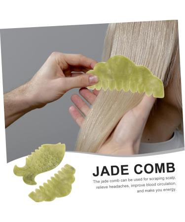 Shop Tovinanna 2-Piece Jade Comb Set | Face & Scalp Massage Tools for Skin Care & Relaxation - Buy Online on GoSupps.com