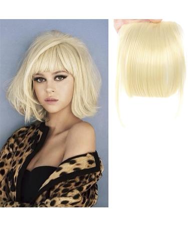 Bangs Hair Clip Clip in Bangs Synthetic Fake Blunt Hair Bangs Hair Extension Neat Front Fake Fringe Natural False Hairpiece for Women Hairpieces (Color : 613 Size : 6inches) 6inches 613