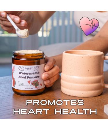 I Am Joy Co. Organic Watermelon Seed Powder - Nutrient Dense & Protein Rich | Non-GMO Eco-Friendly 10oz Glass Jar | Perfect for Tea & Smoothies - Buy Online on GoSupps.com
