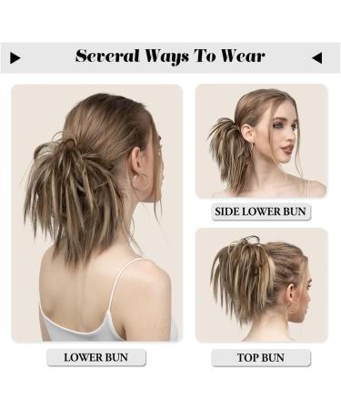 Hair Bun Hairpiece for Women Synthetic Fake Hair Messy Bun Chignon Elastic Flexible Band Scrunchy Scrunchie Curly Hairpiece Synthetic Extension Hair Chignons(Jet black) - Buy Online on GoSupps.com