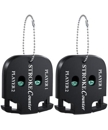 Vibit Mini Golf Score Shot Stroke Counter Clicker with Dial Resetting Tool/Key Chain for Golf Game Scorekeeper Portable 2 Digit Outdoor Sport Scoreboard for Putts (2 Pack) Keychain
