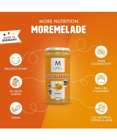 MORE NUTRITION Moremelade - 4x240g Apricot Light Fruit Spread | Buy Internationally - Buy Online on GoSupps.com