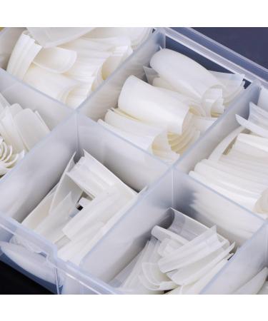 500 Pieces Acrylic Artificial False Nail DIY UV Gel Acrylic False Nail Art Tips (Translucent Natural French) 500 Pieces Translucent Natural French - Buy Online on GoSupps.com