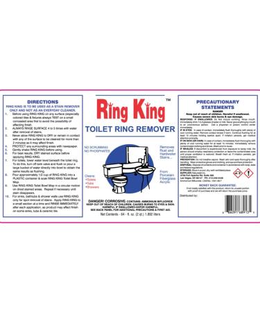 Ring King Toilet Ring Remover Cleaner - Fast Acting Multi-Surface Stain Remover (64OZRK) - Buy Online on GoSupps.com