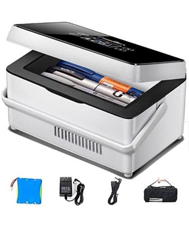 Medicine Refrigeration Case Insulin Cooler Box Mini Medical Refrigerator Diabetic Insulin Travel Cooler LCD Display Super Large Capacity 2Battery